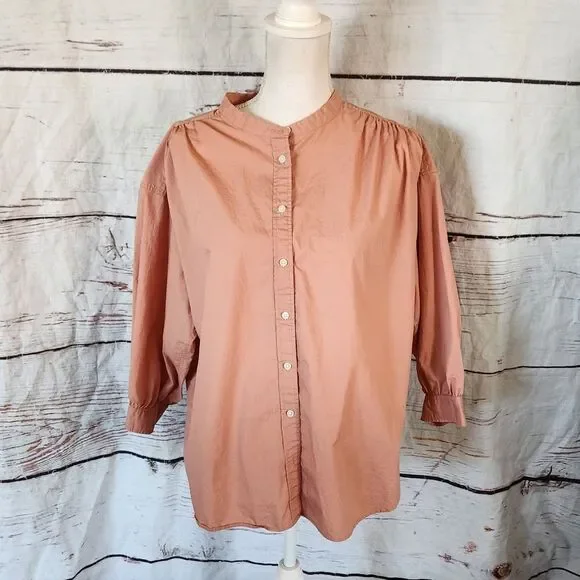 Boden Relaxed Poplin Top Size 12 - Picture 2 of 7